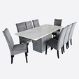 1.8M Rectangle Marble Dining Set MT393-F + DC393 1+8